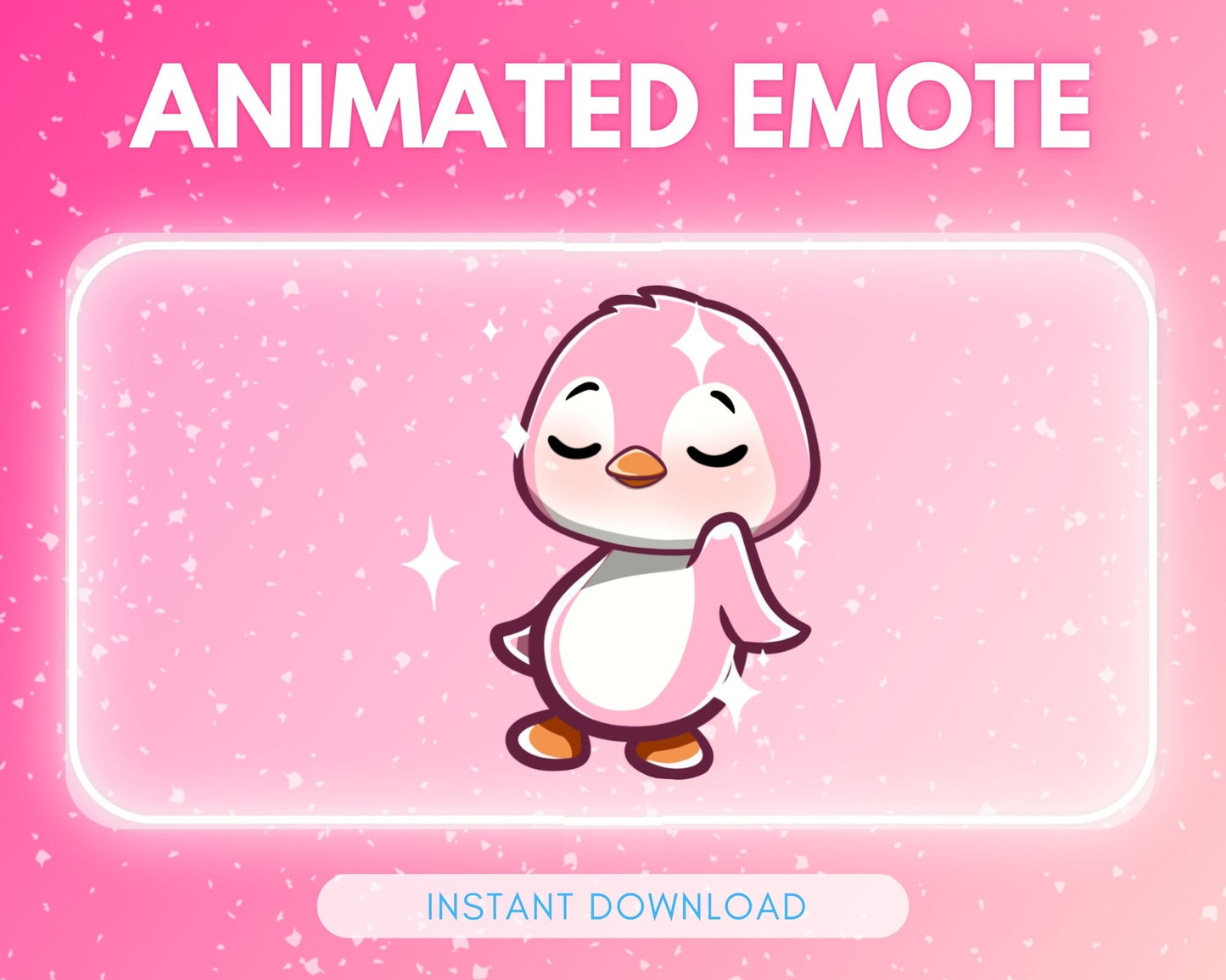 Pink Dancing penguin - Animated Emote <3