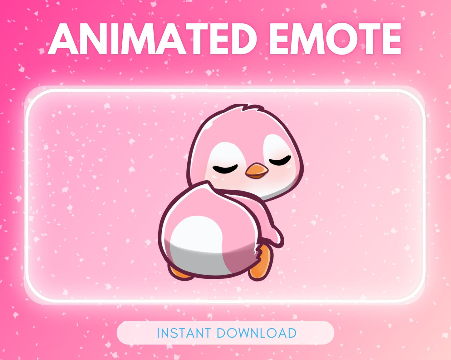 Pink Twerking penguin - Animated Emote <3