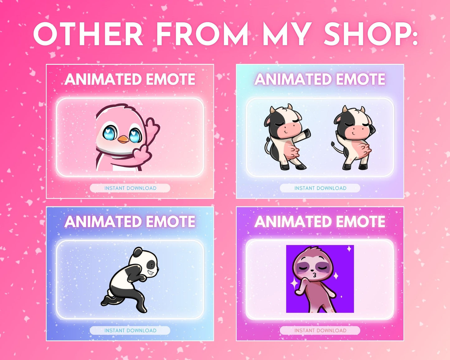 Pink Dancing penguin - Animated Emote <3