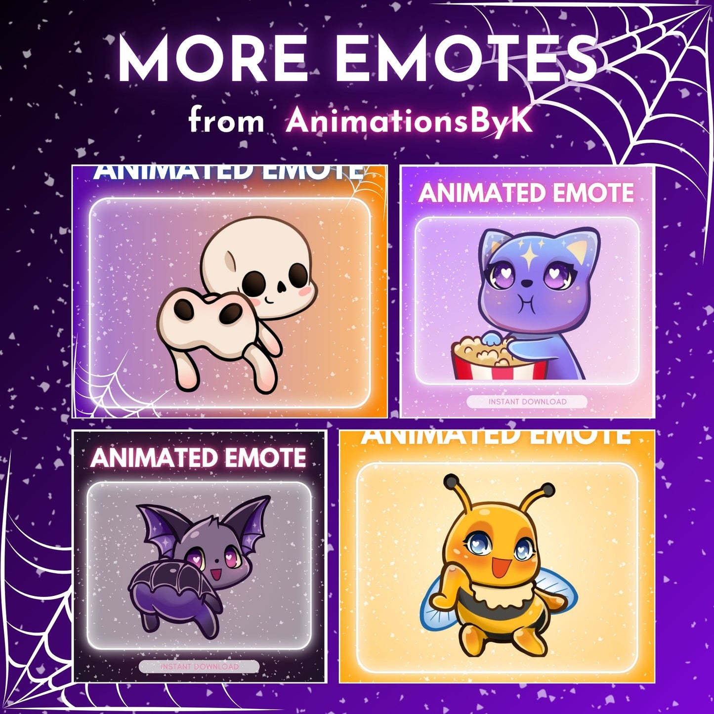 Popcorn eating Black Cat - Animated Emote