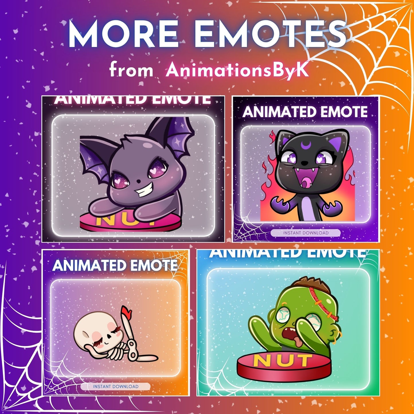 Ghost eating Popcorn - Animated Emote 🩵