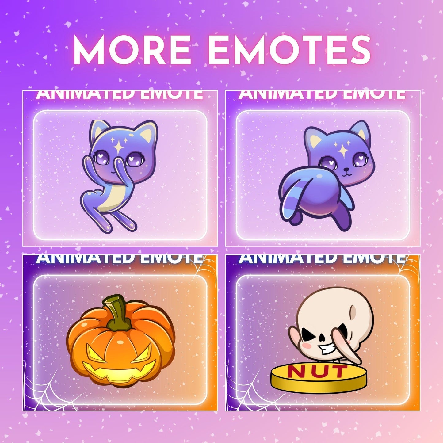 ANIMATED emote twitch & discord - Cute purple cosmic headbanging kitty cat <3