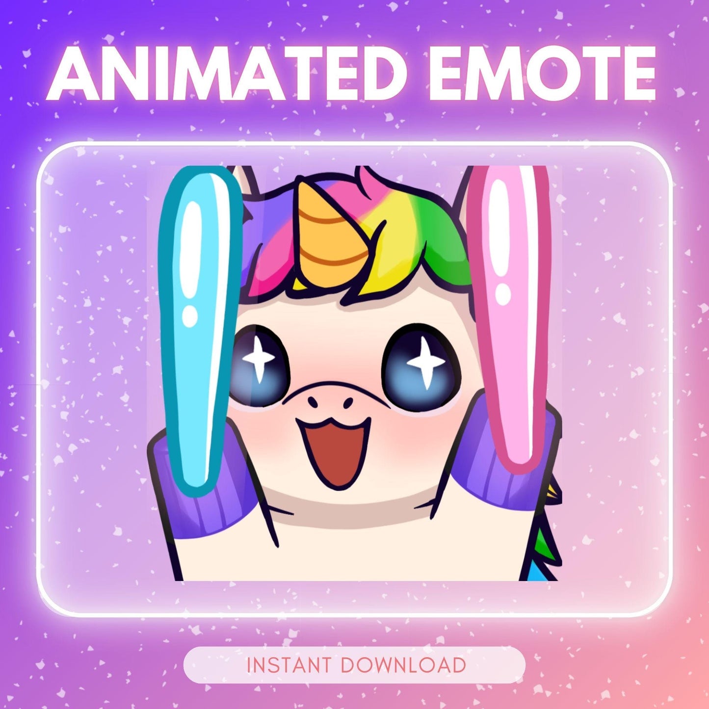 ANIMATED emote twitch & discord - Cute raving unicorn <3