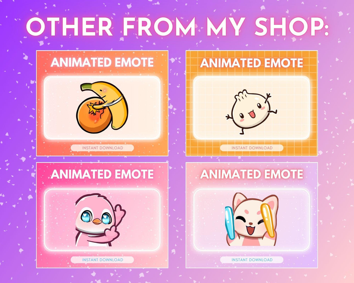 ANIMATED emote twitch & discord - Cute purple cosmic dancing kitty cat <3