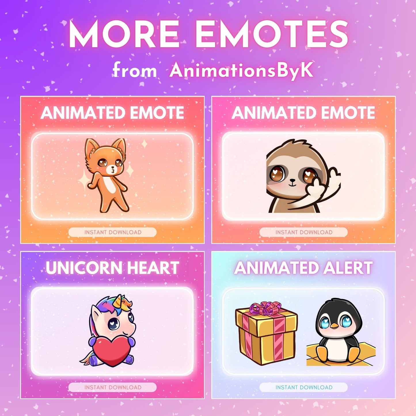 ANIMATED emote twitch & discord - Cute purple cosmic twerking kitty cat <3