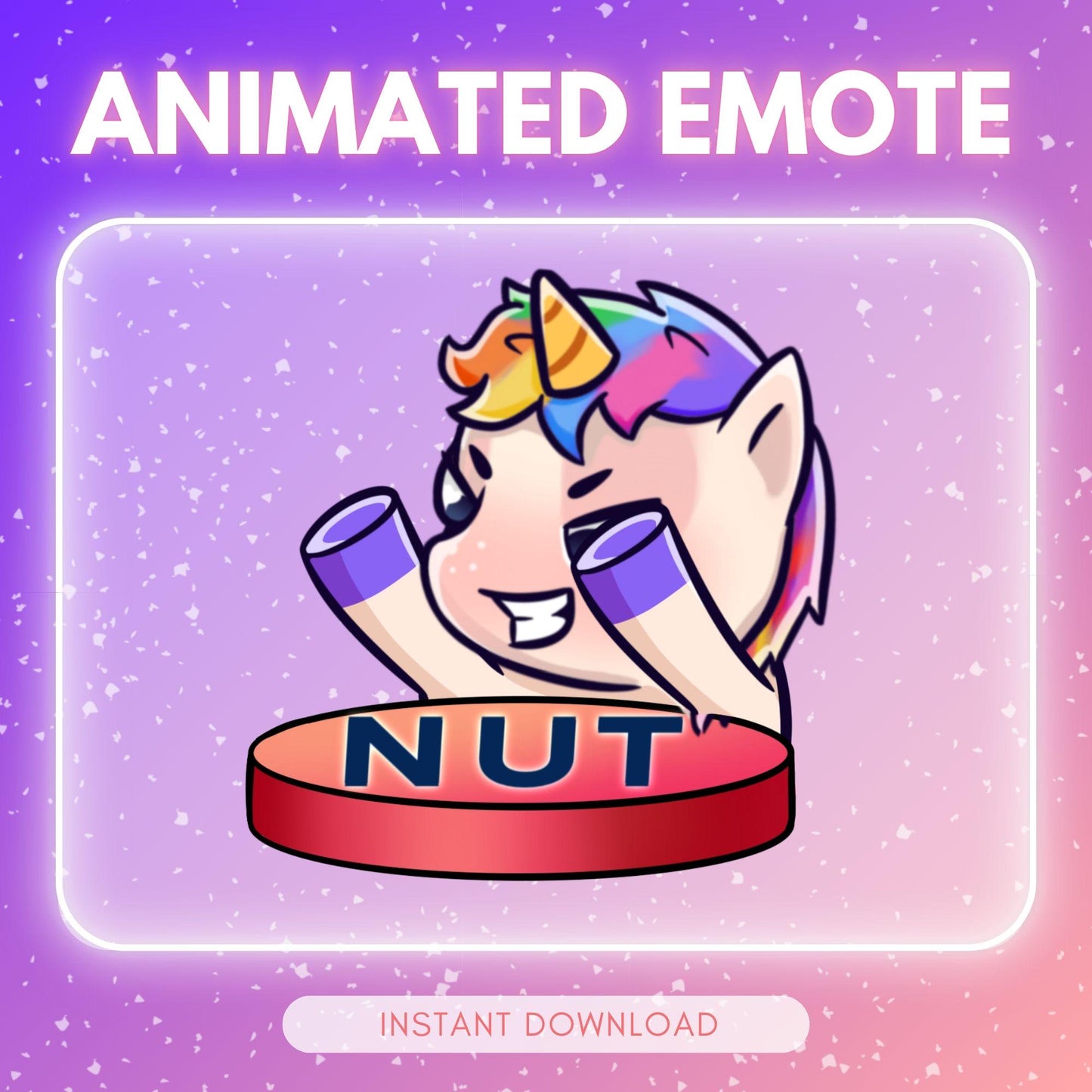 ANIMATED emote twitch & discord - Cute "nut" unicorn <3