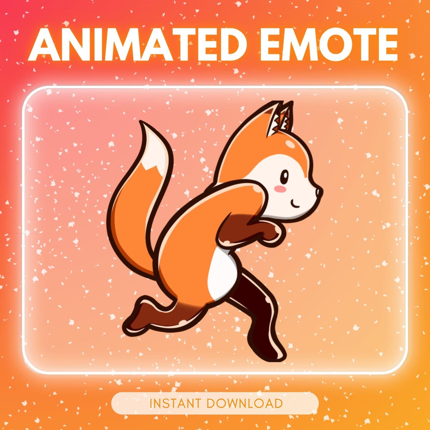 Cute sneaky running fox | Animated Emote for Twitch & Discord