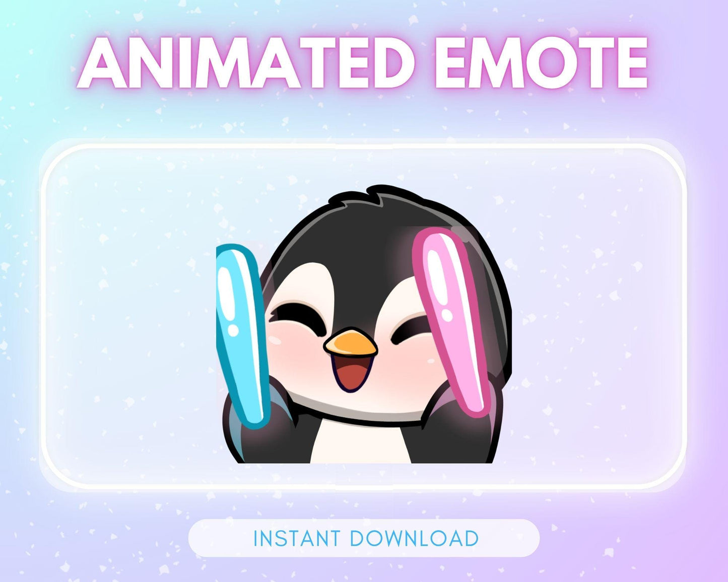 Cute raving penguin | Animated Emote for Twitch & Discord