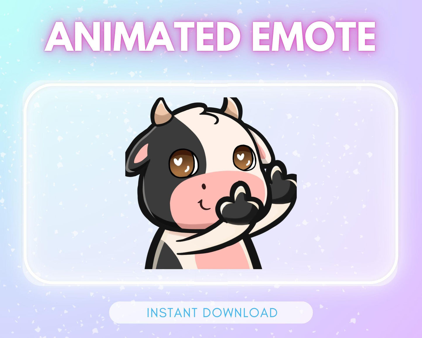 Cute flipping cow funny flip off cow emote - f u emote | Animated Emote for Twitch & Discord
