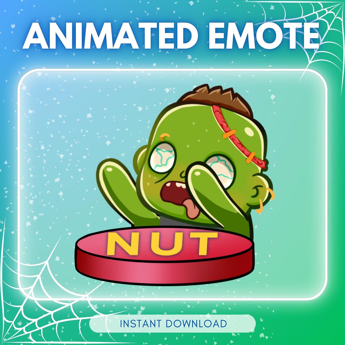 Cute "nut" slam zombie halloween emotes | Animated Emote for Twitch & Discord
