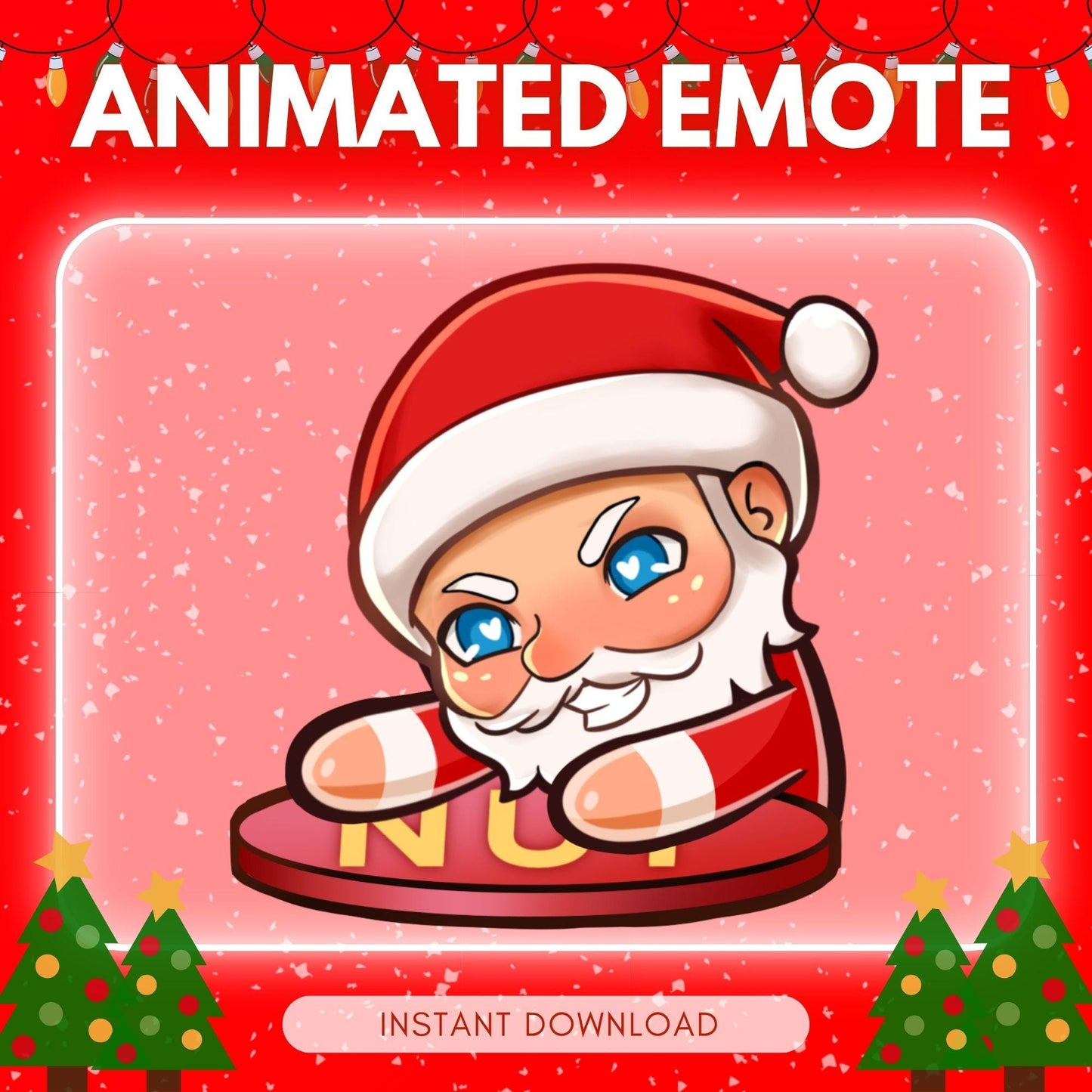 Funny Santa Claus nut smash - christmas theme... | Animated Emote for Twitch & Discord