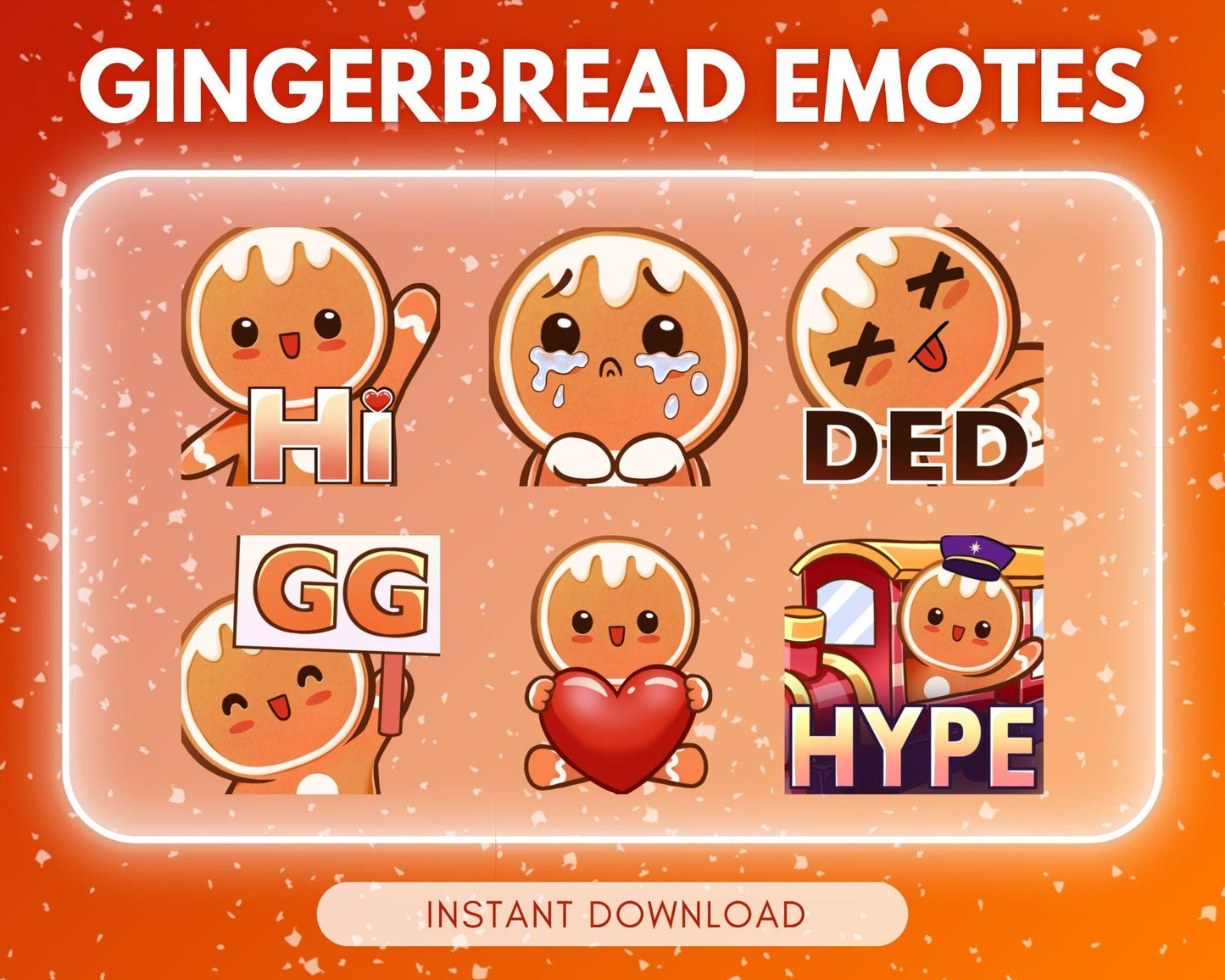 Cute Gingerbread Emote Pack Steamer starter pack... | Emote Pack for Twitch & Discord