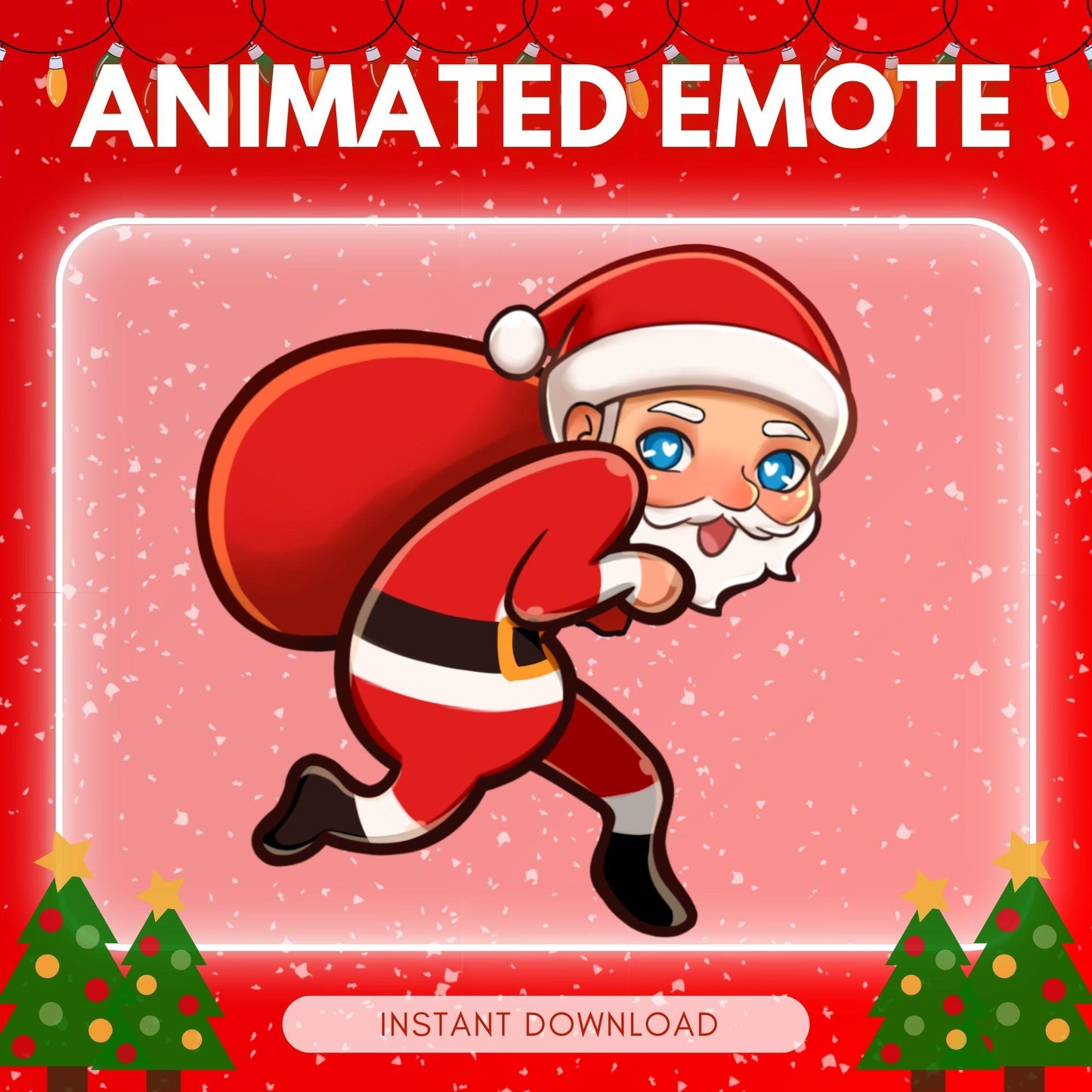 Funny sneaky Santa - Santa Claus run emote... | Animated Emote for Twitch & Discord