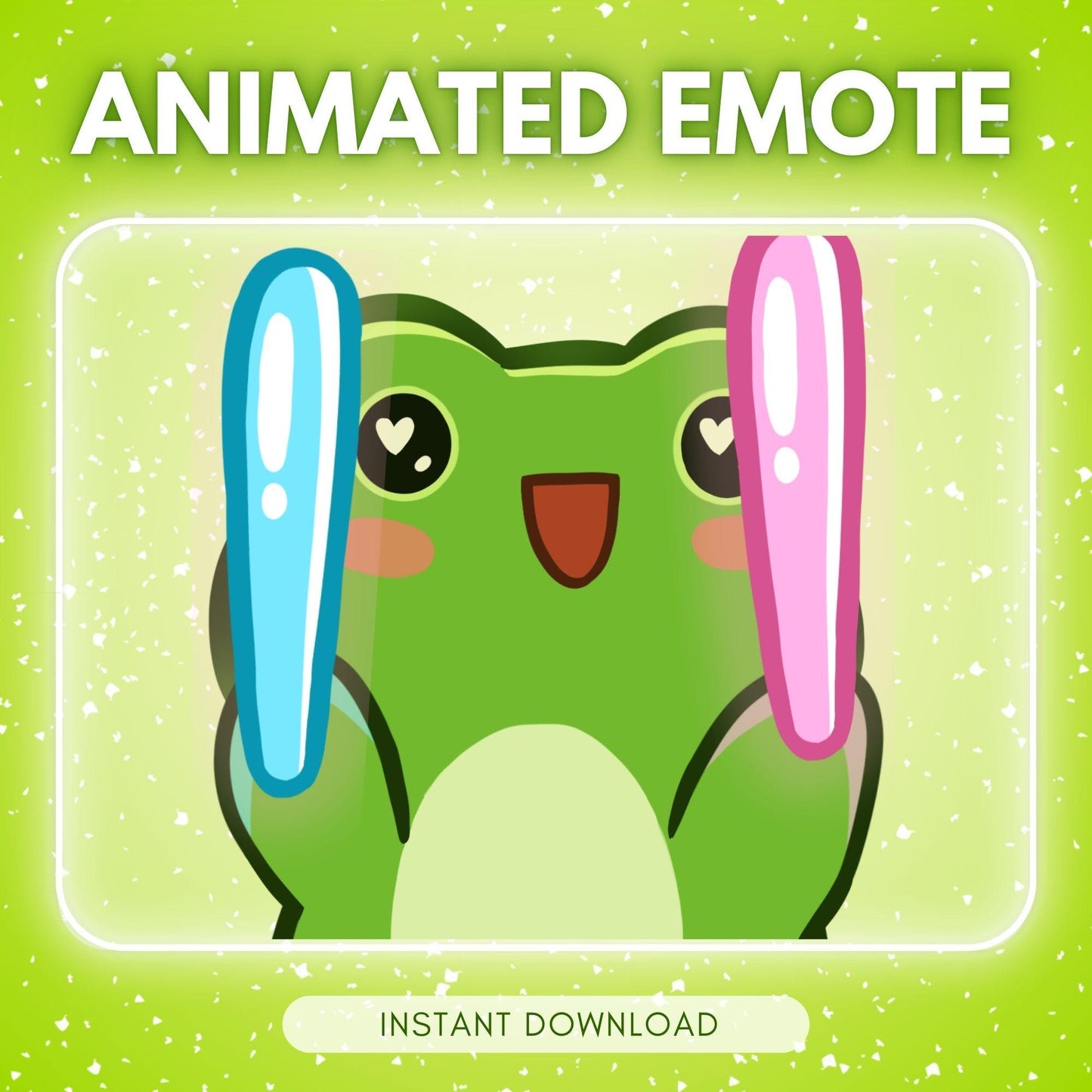 Cute raving frog - light sticks emote | Animated Emote for Twitch & Discord