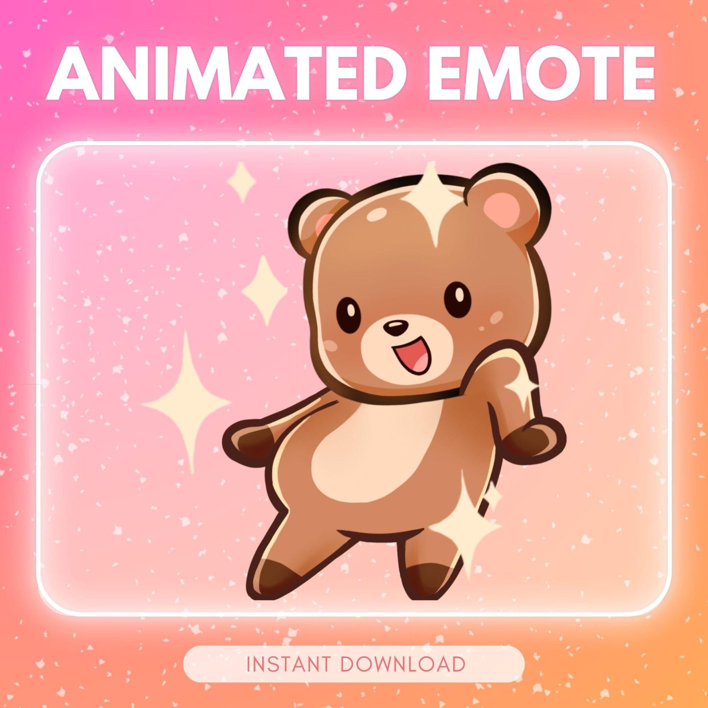 Cute dancing brown bear - chibi animals emotes | Animated Emote for Twitch & Discord
