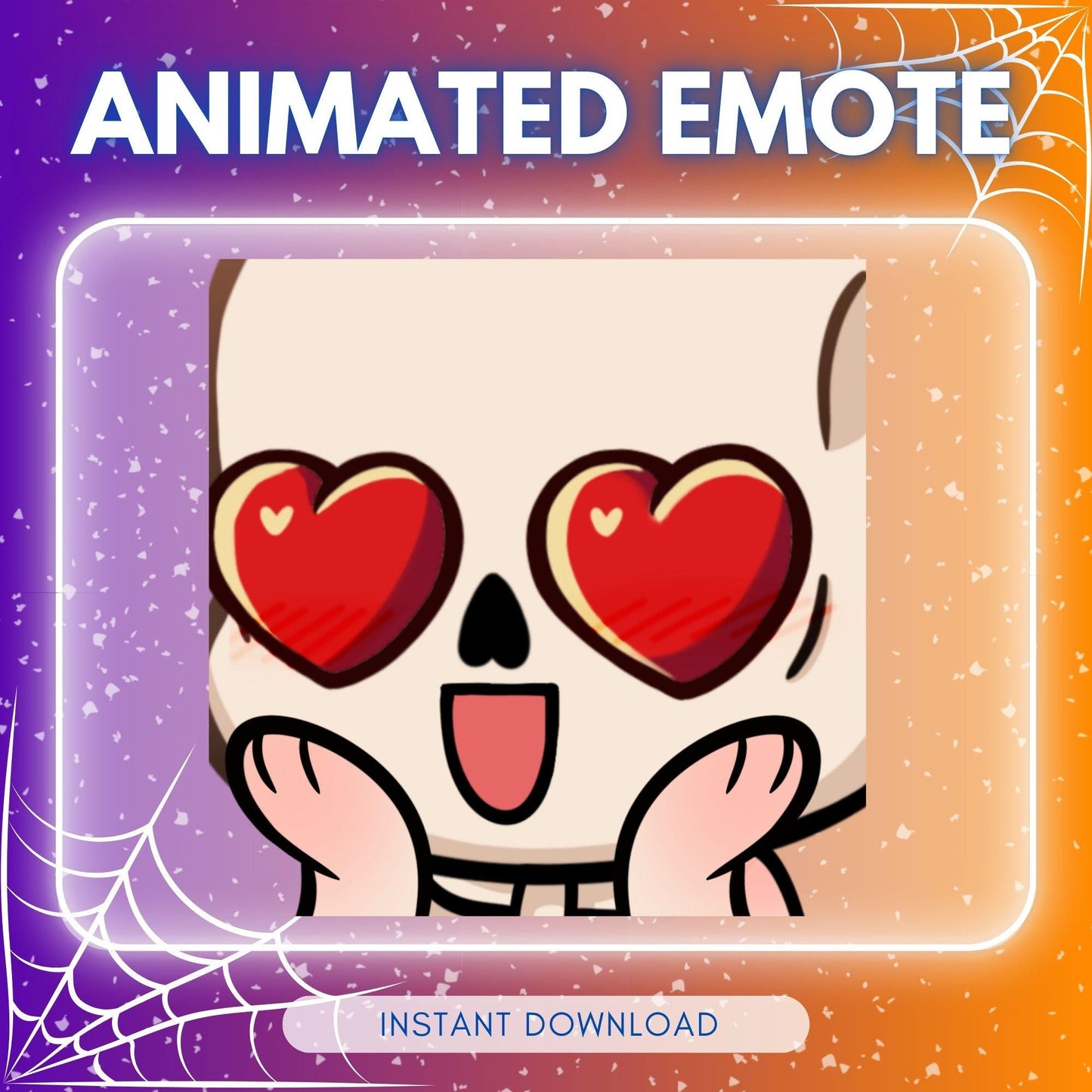 Flirty skeleton in love Heart eyes chibi skelly... | Animated Emote for Twitch & Discord