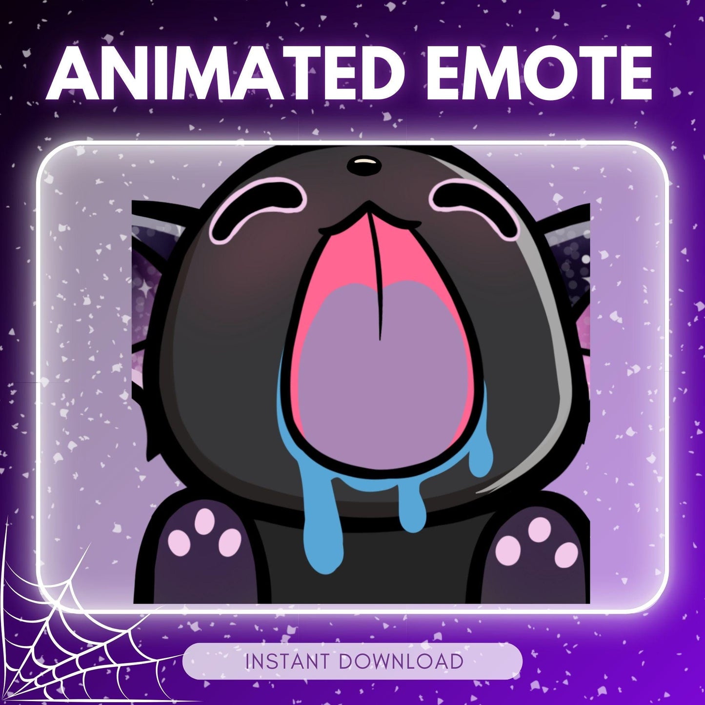 Cute screen lick bat licking black bat - chibi goth... | Animated Emote for Twitch & Discord