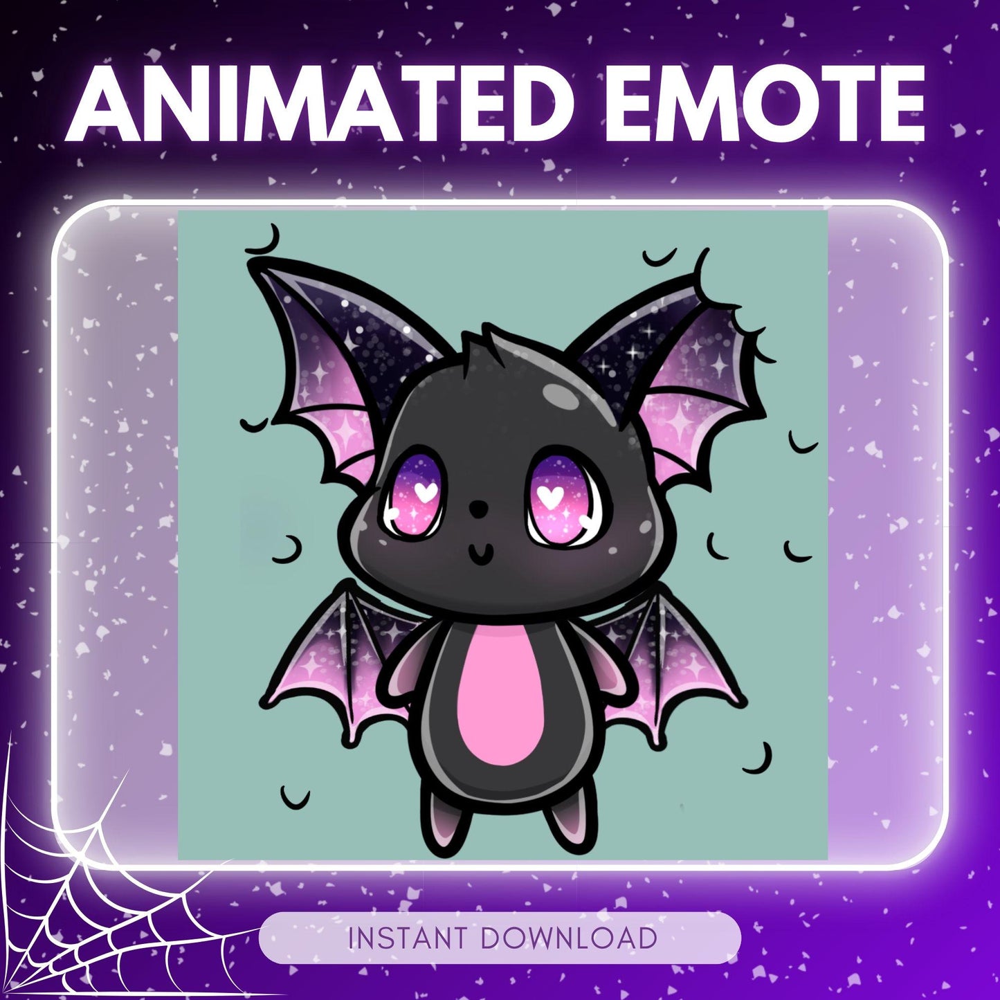 Cute leaving bat - black goth bat | Animated Emote for Twitch & Discord