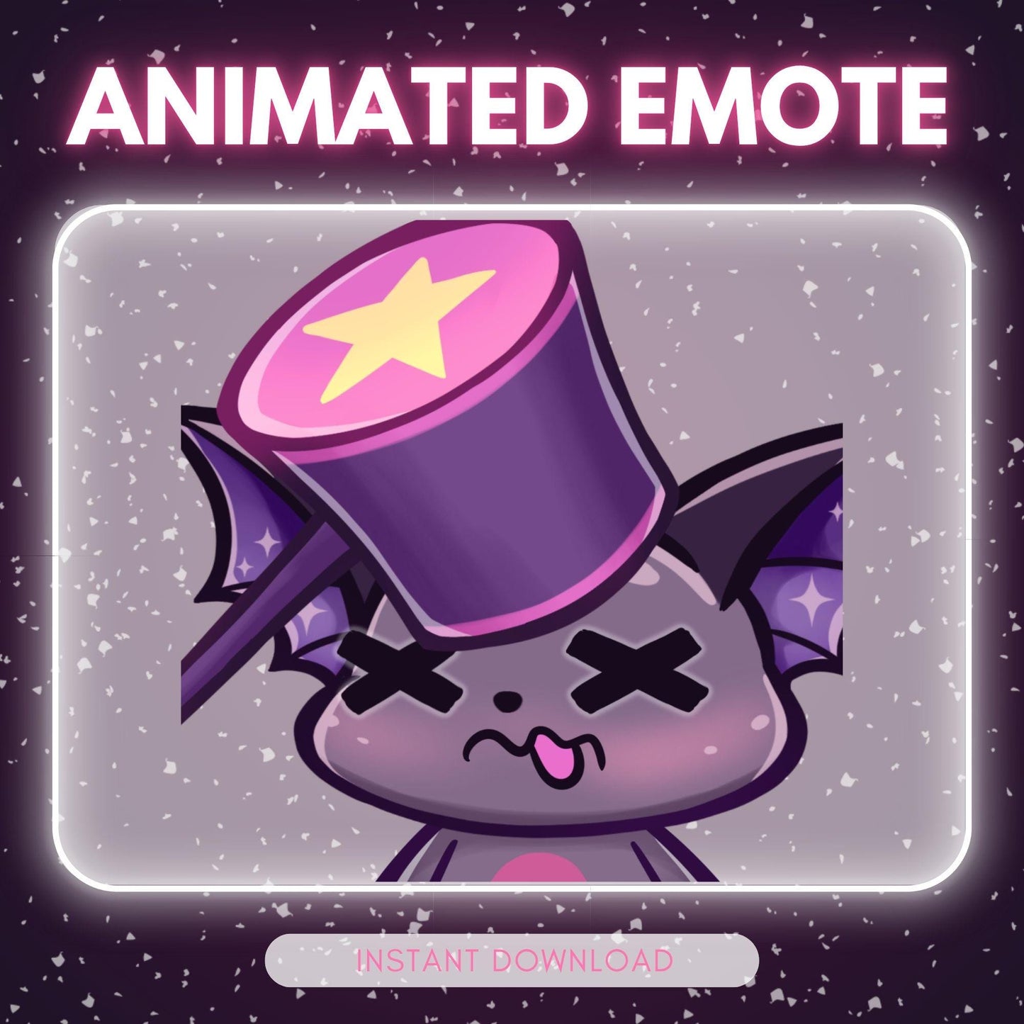 Chibi purple bat bonk - purple bat emotes, bonk... | Animated Emote for Twitch & Discord