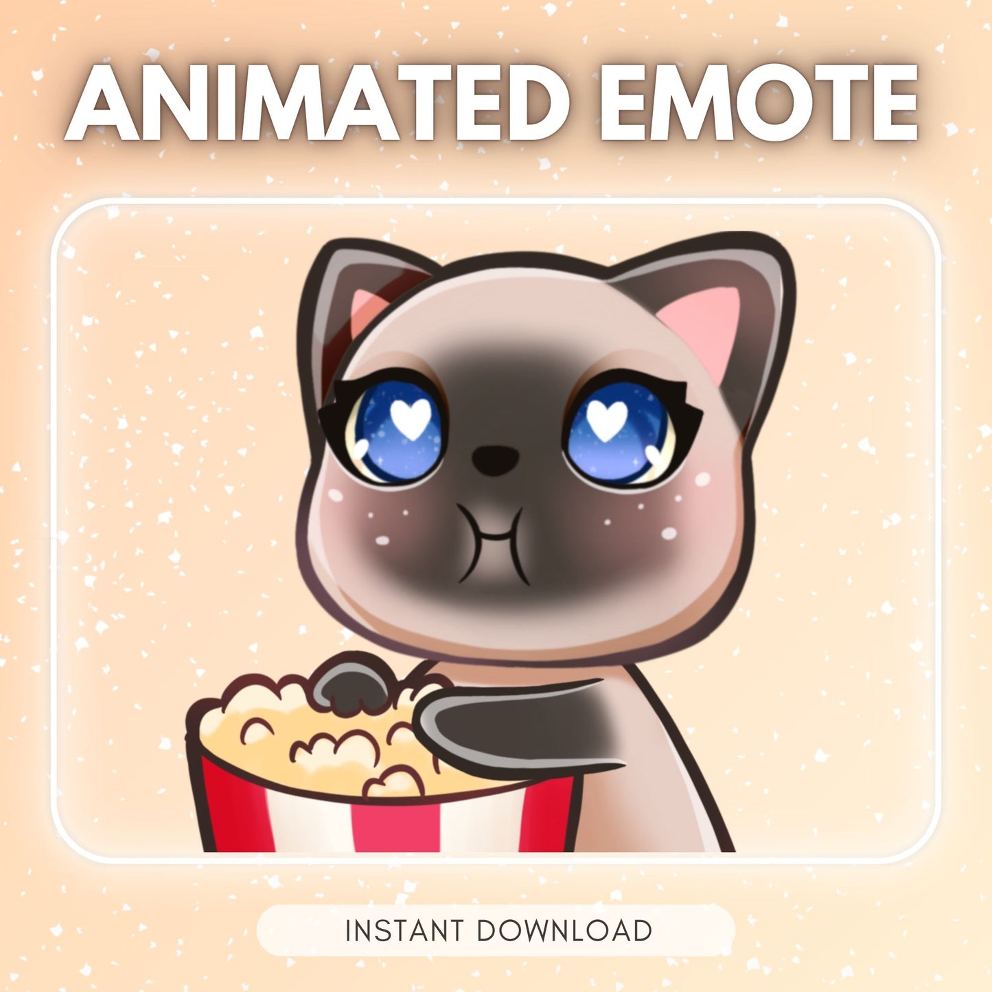 Cat eating Popcorn - Animated Emote 🩵