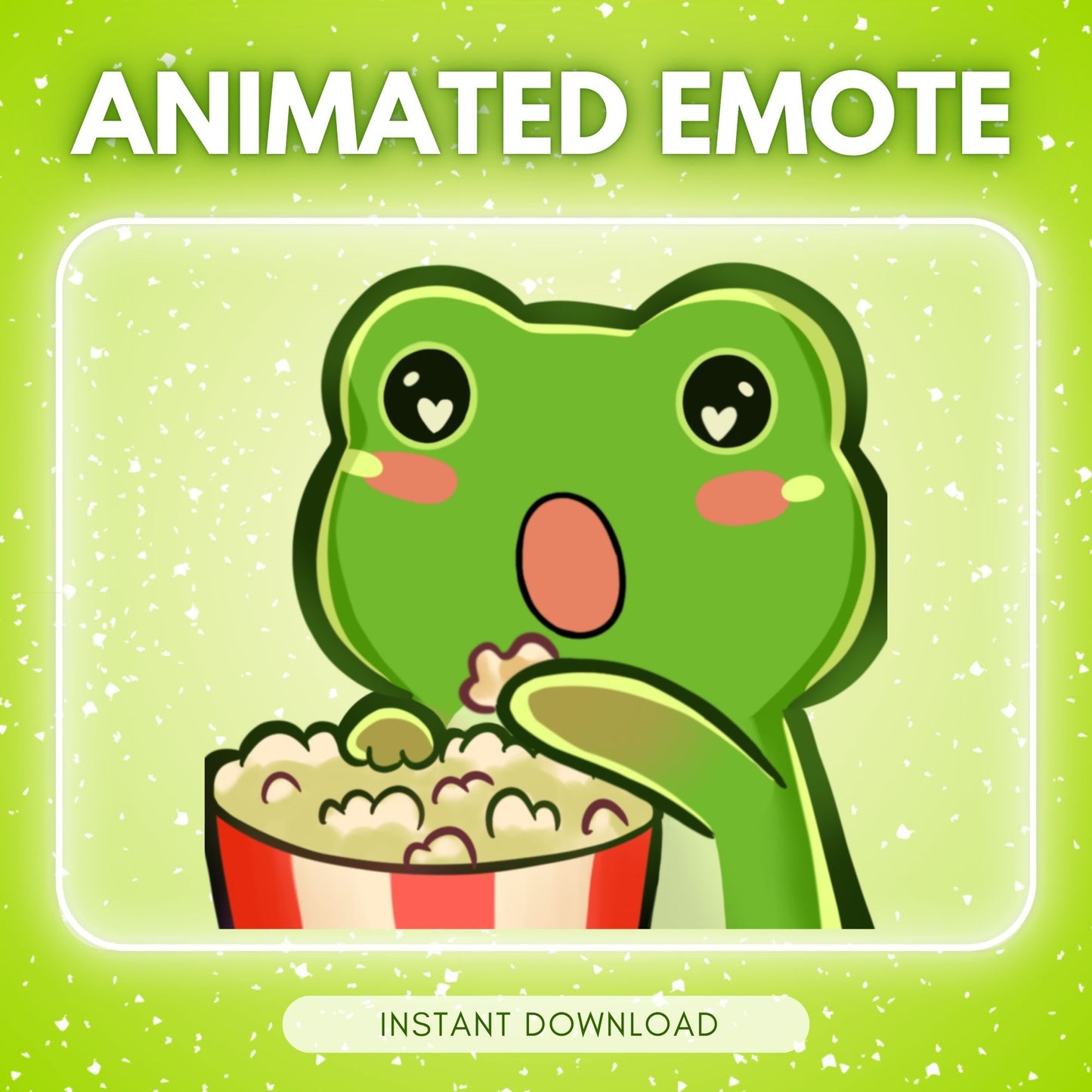 Frog eating Popcorn - Animated Emote