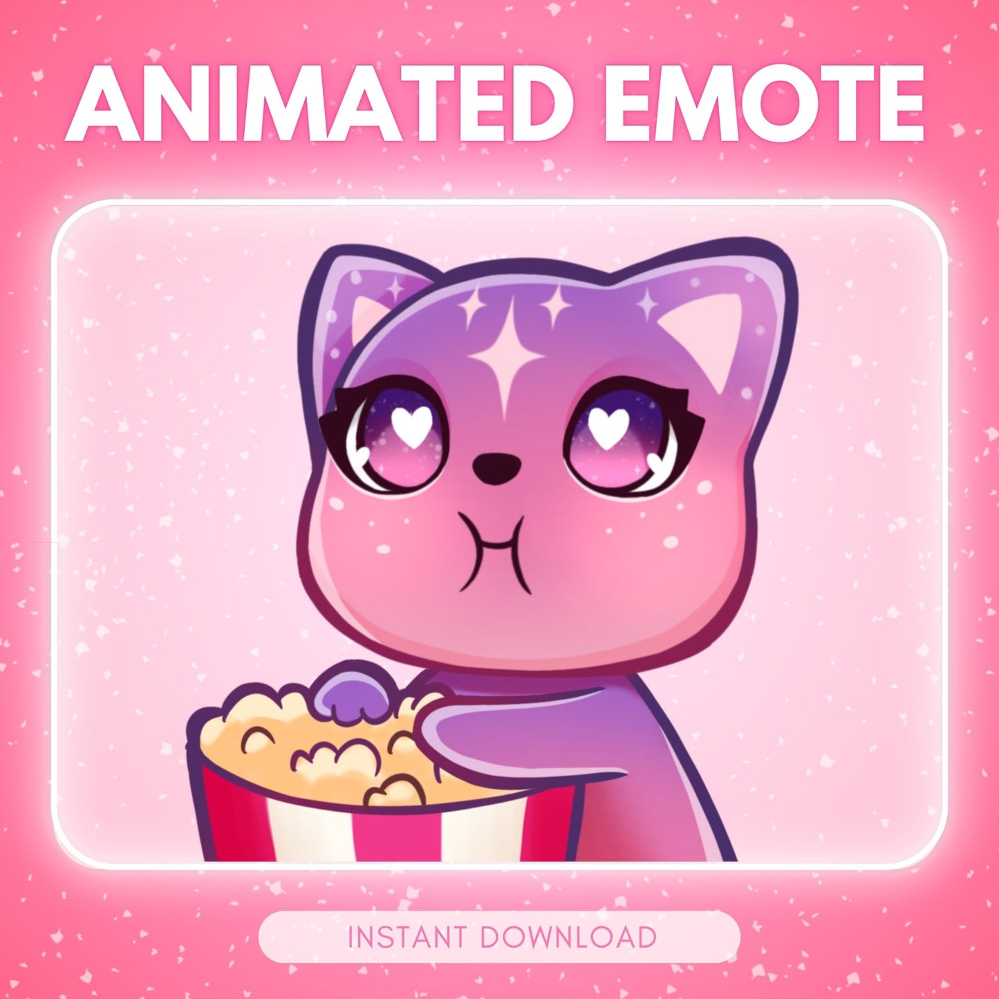 Cat eating Popcorn - Animated Emote 🩷