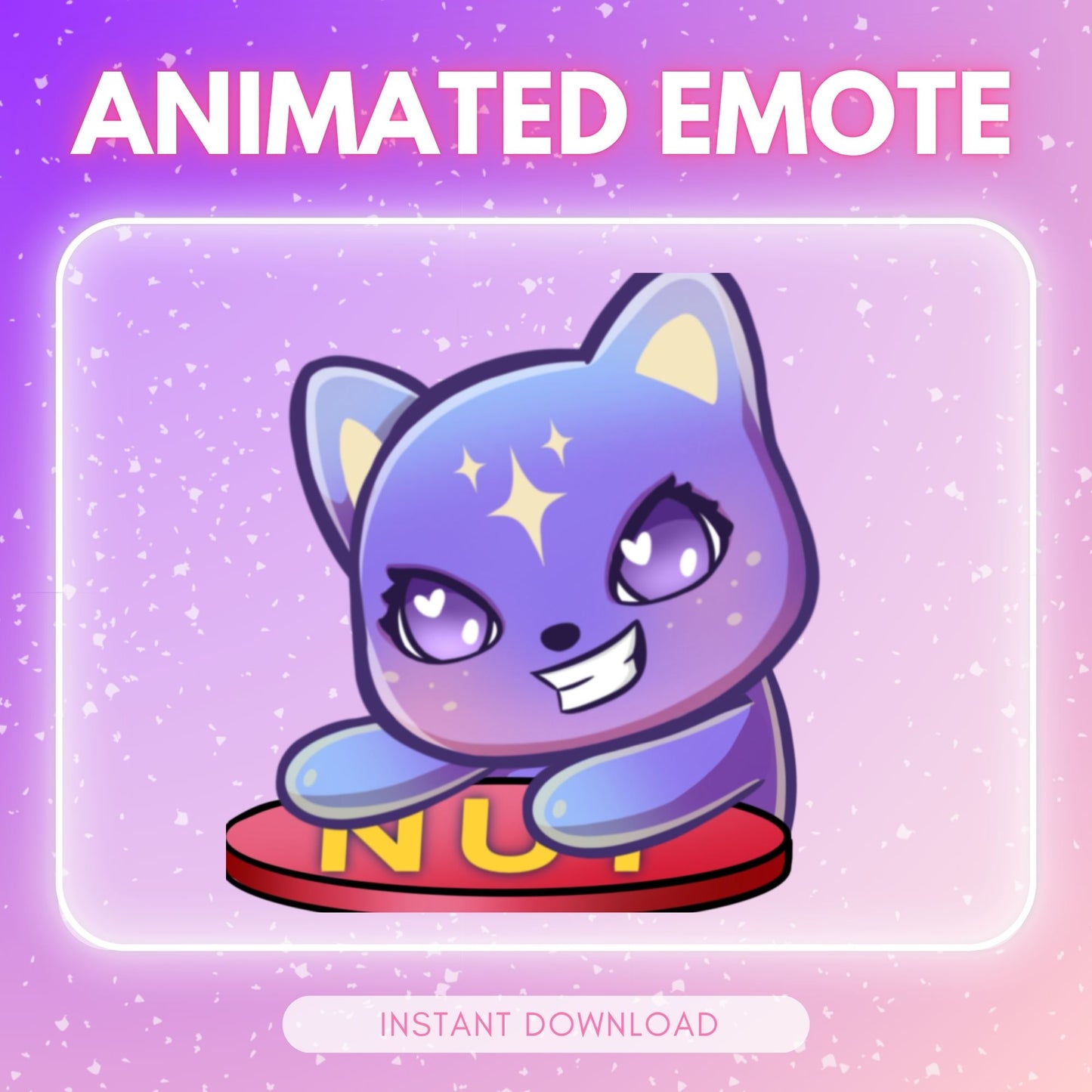 Nut Slam Purple Cat - Animated Emote