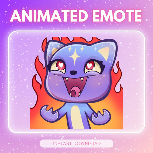 Purple Cat Evil Laugh  - Animated Emote