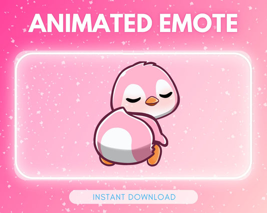 Pink Twerking penguin - Animated Emote <3