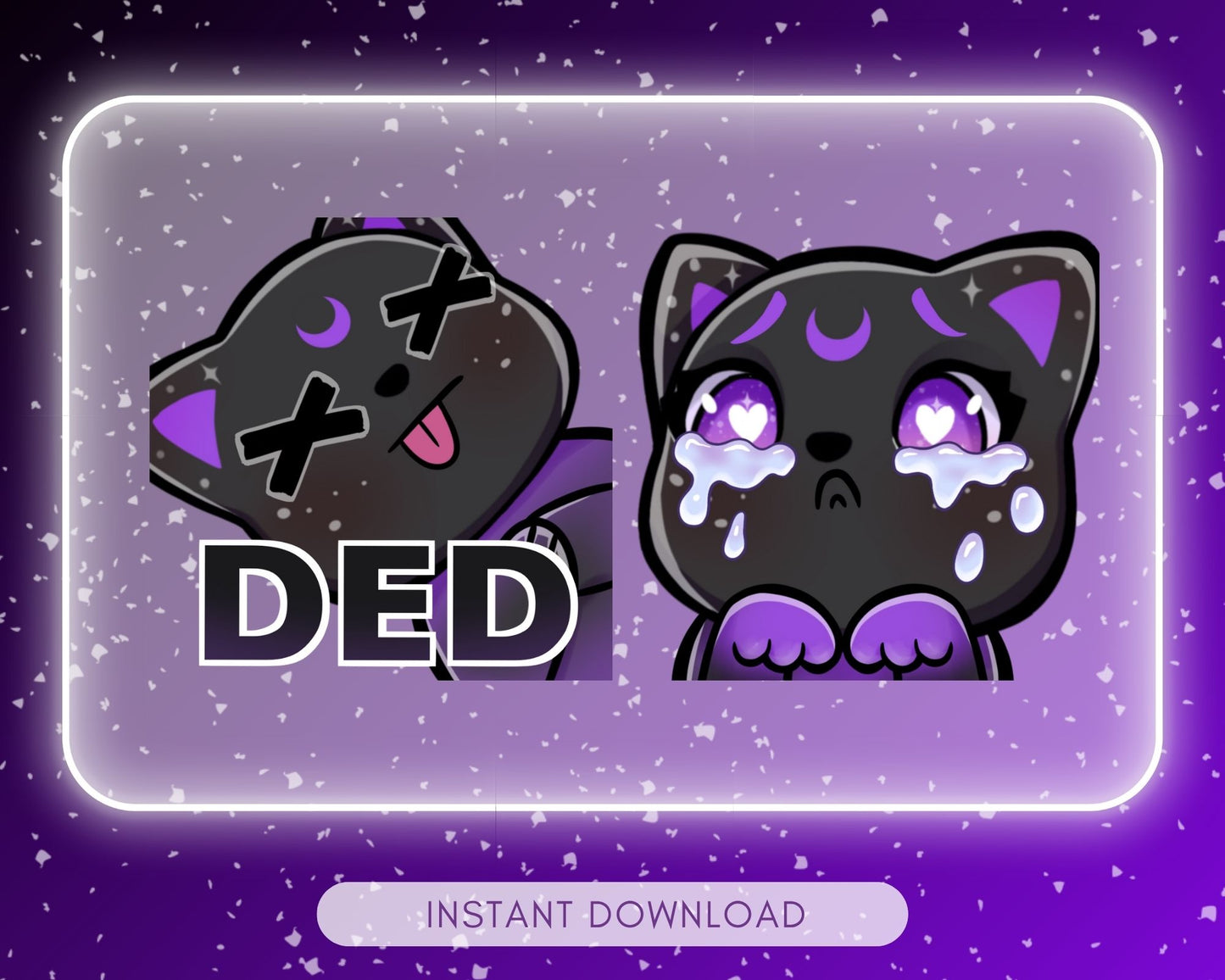 Black Cat Emote pack - 6 Static Emotes