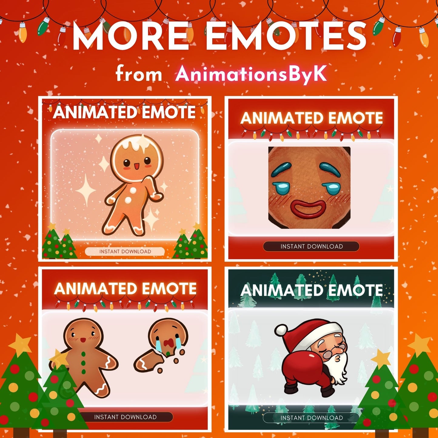 Gingerbread eating Popcorn - Animated Emote 🧡