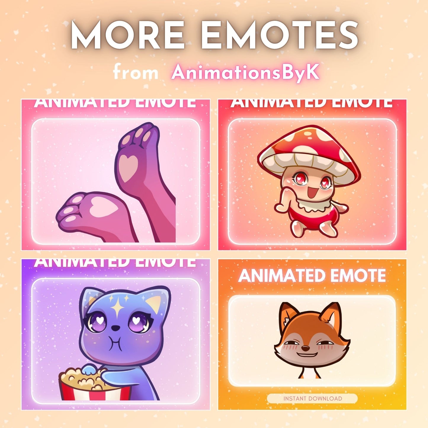 Cat eating Popcorn - Animated Emote 🩵