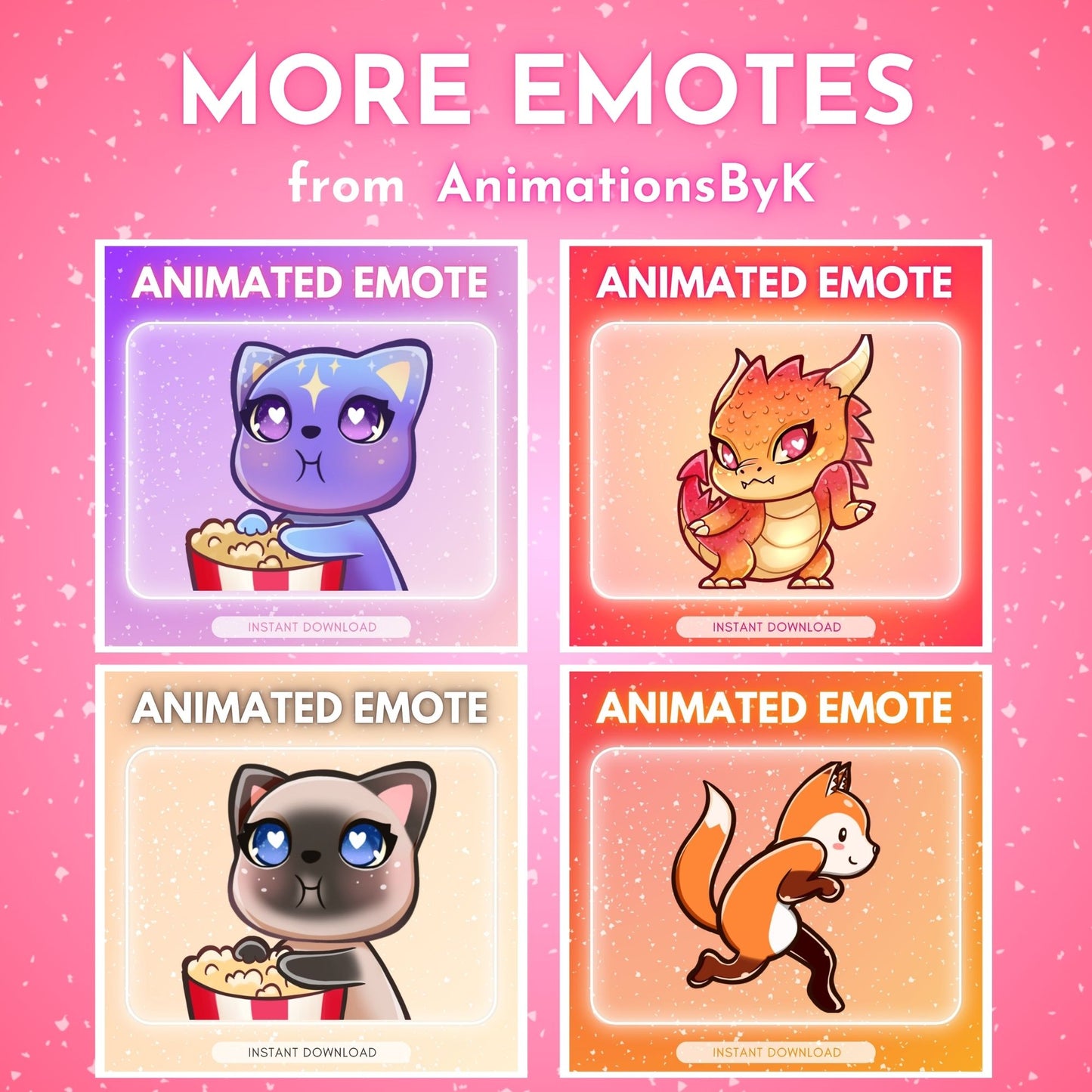 Cat eating Popcorn - Animated Emote 🩷