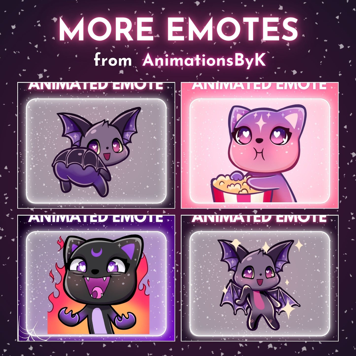 Popcorn eating Bat - Animated Emote 💜