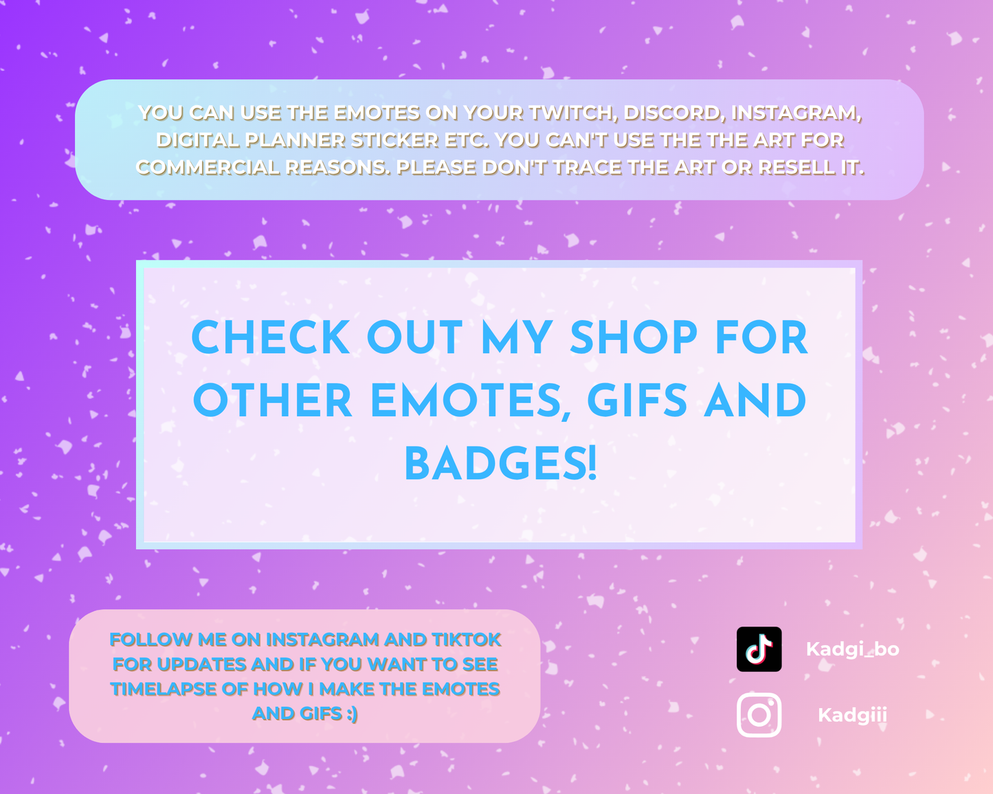 Purple Cosmic Cat Emote pack - 6 Static Emotes