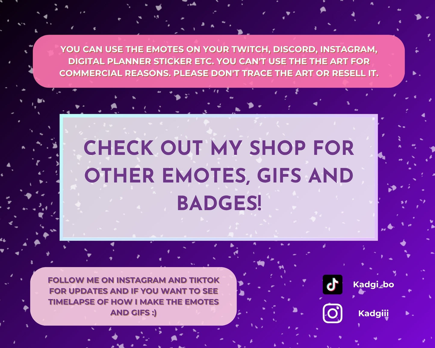 Black Cat Emote pack - 6 Static Emotes