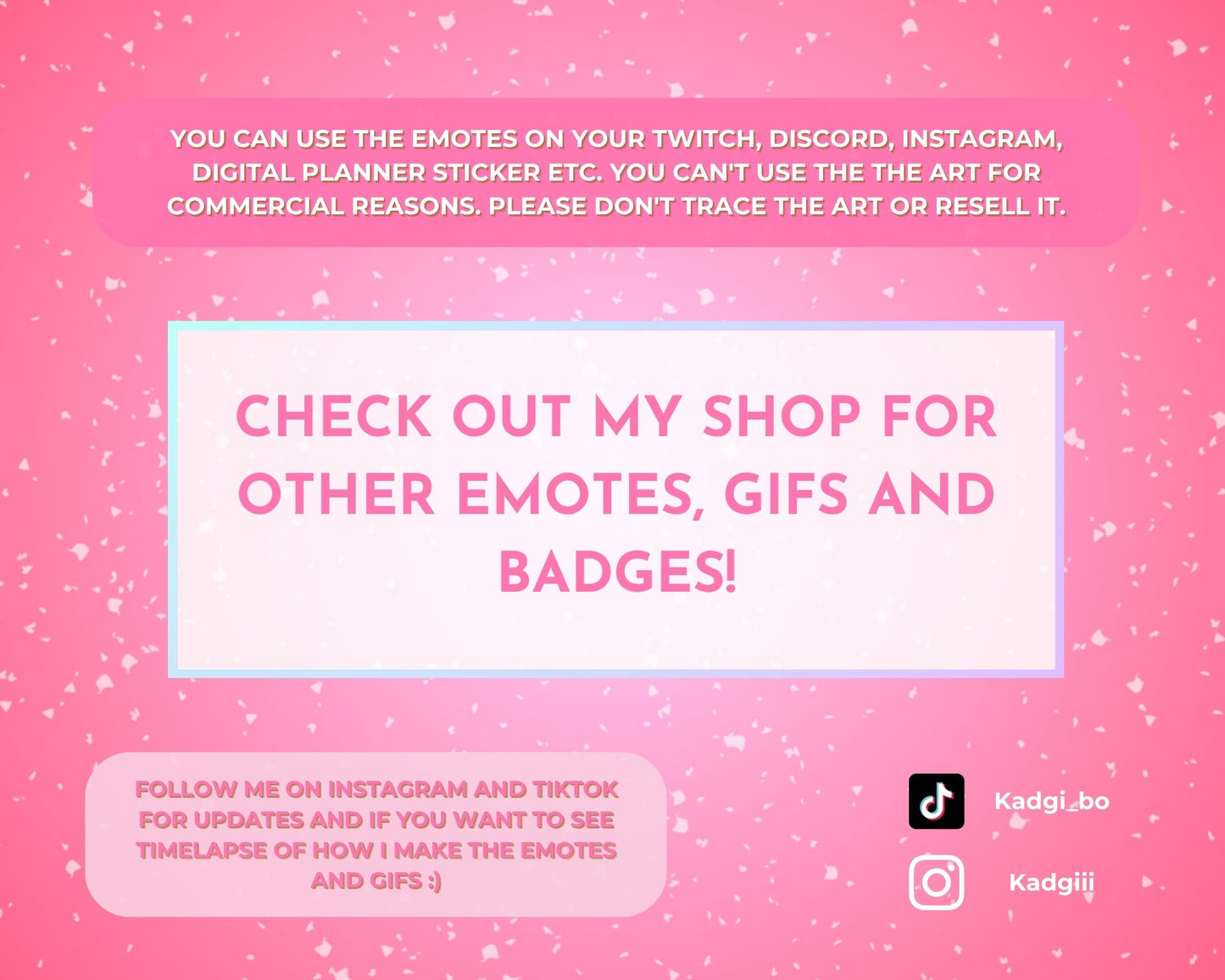 Pink Cosmic Cat Emote pack - 6 Static Emotes