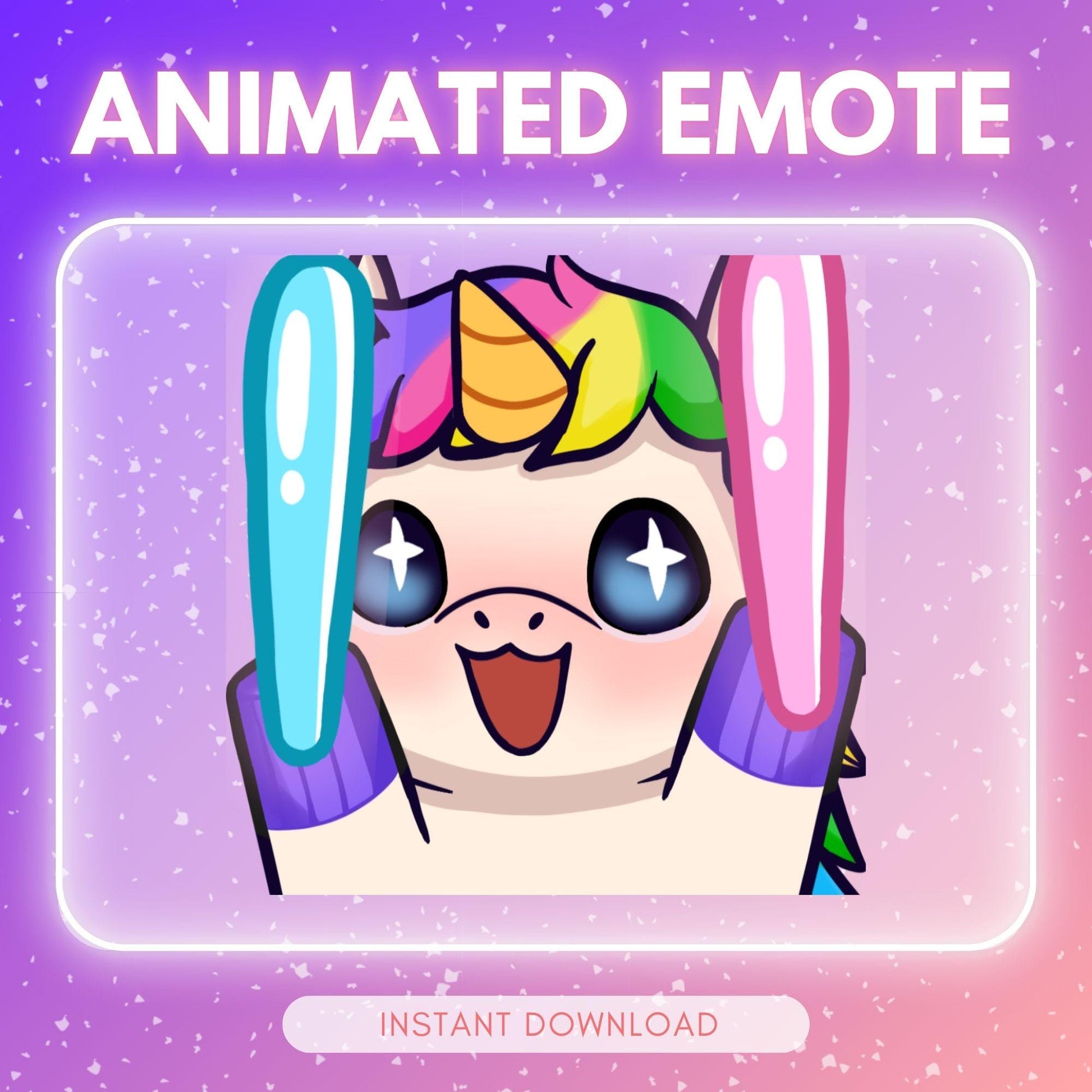 ANIMATED emote twitch & discord - Cute raving unicorn <3