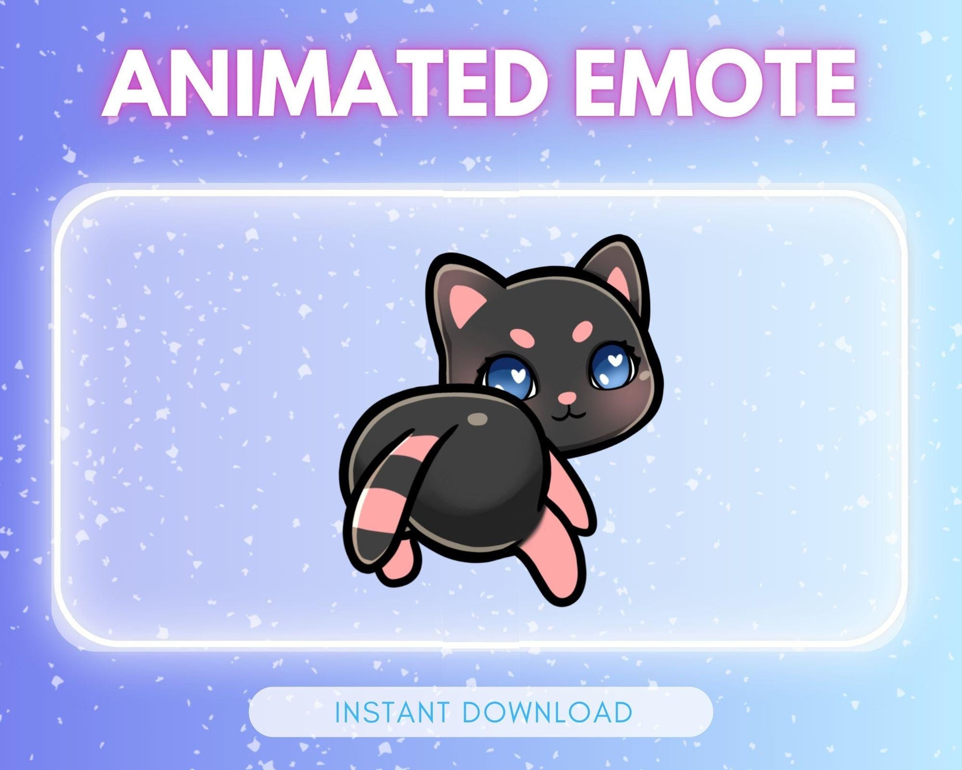 Animated Black Kitty Cat Emote: Twitch & Discord... | Animated Emote for Twitch & Discord