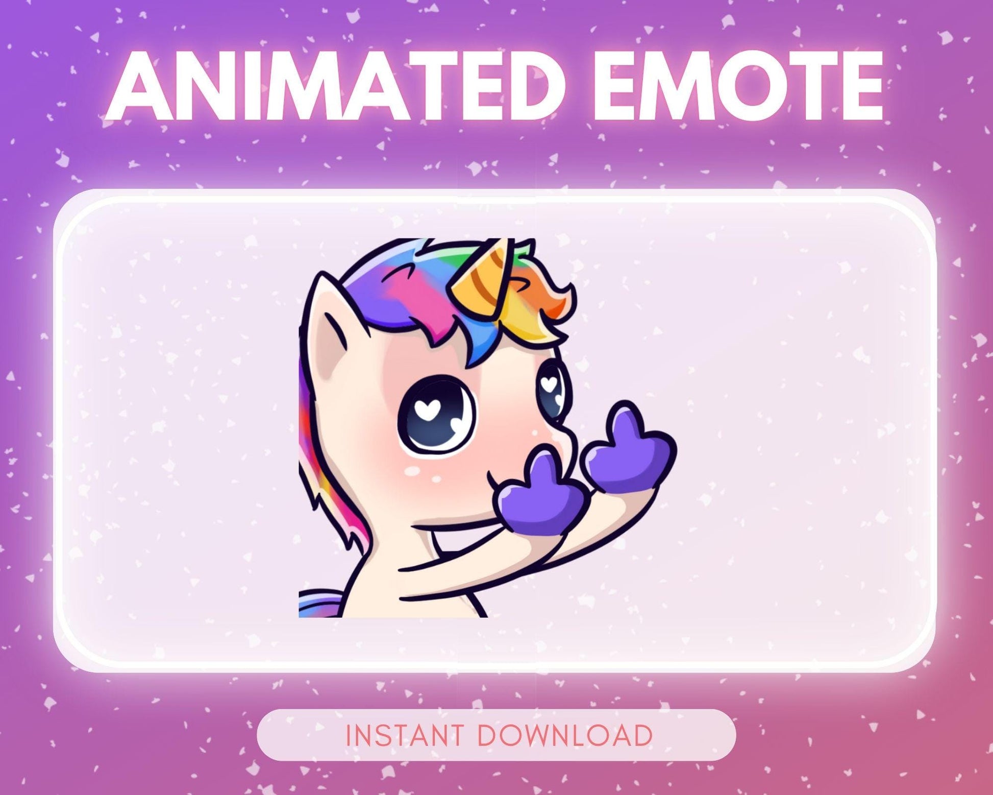ANIMATED emote twitch & discord - Cute unicorn finger <3