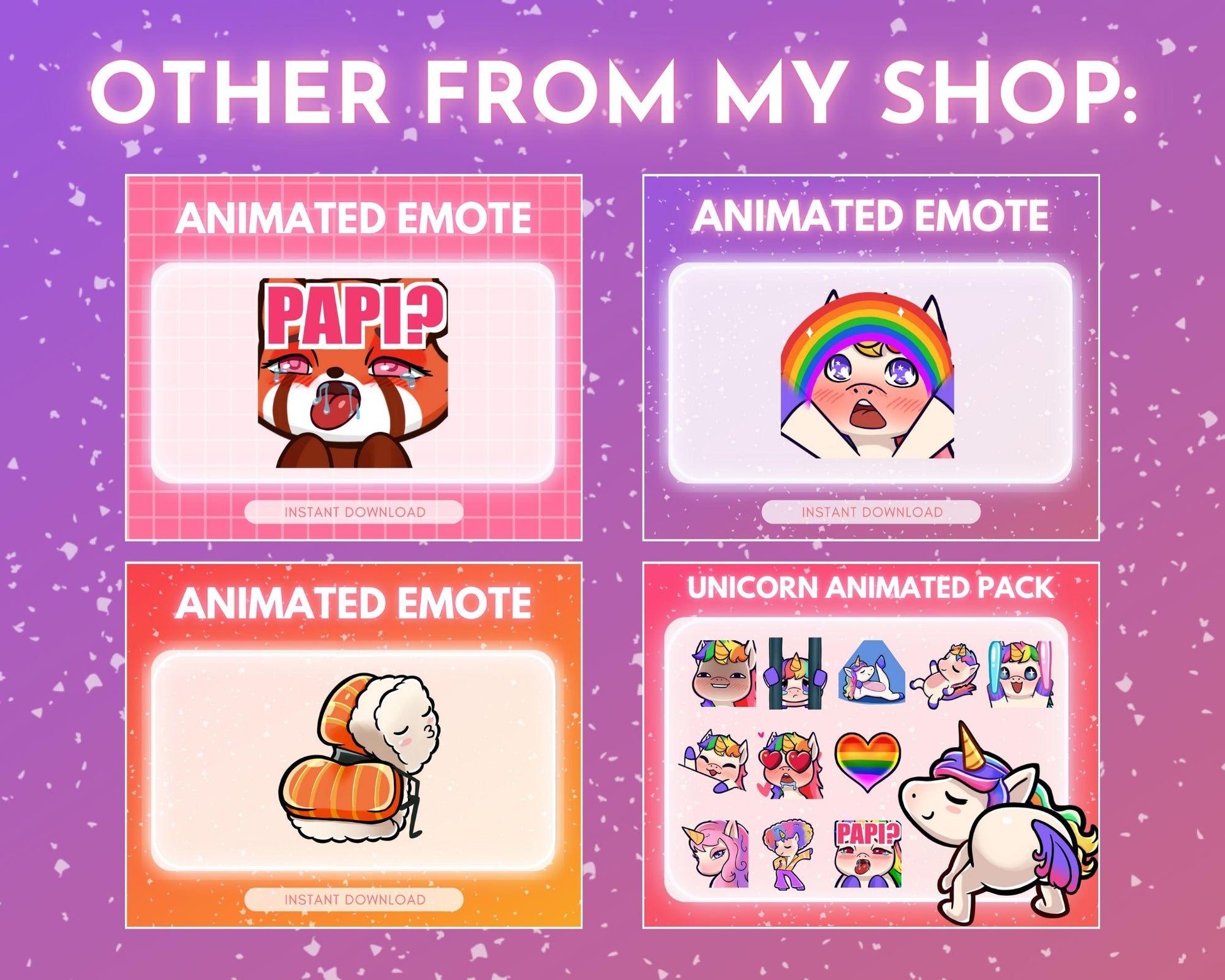 ANIMATED emote twitch & discord - Cute unicorn finger <3