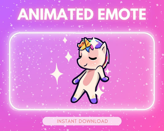 ANIMATED emote twitch & discord - Cute disco dancing unicorn <3