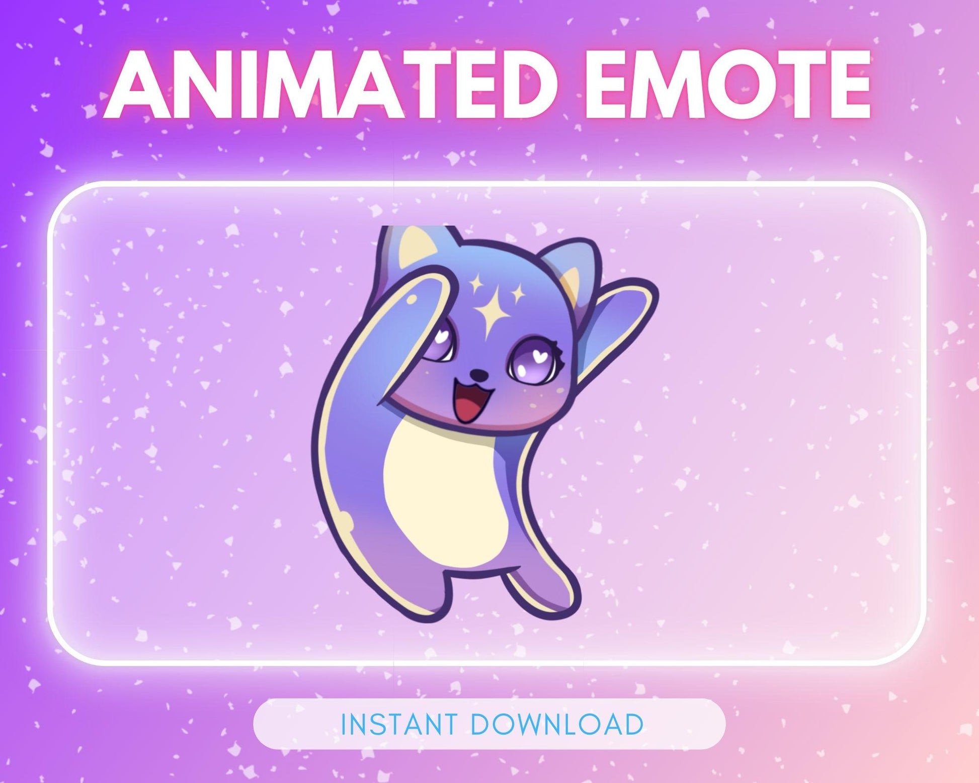 Cute purple cosmic dancing kitty cat | Animated Emote for Twitch & Discord