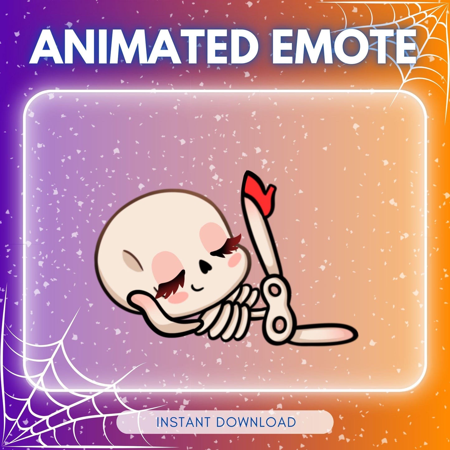 Chic flamboyant skeleton | Animated Emote for Twitch & Discord