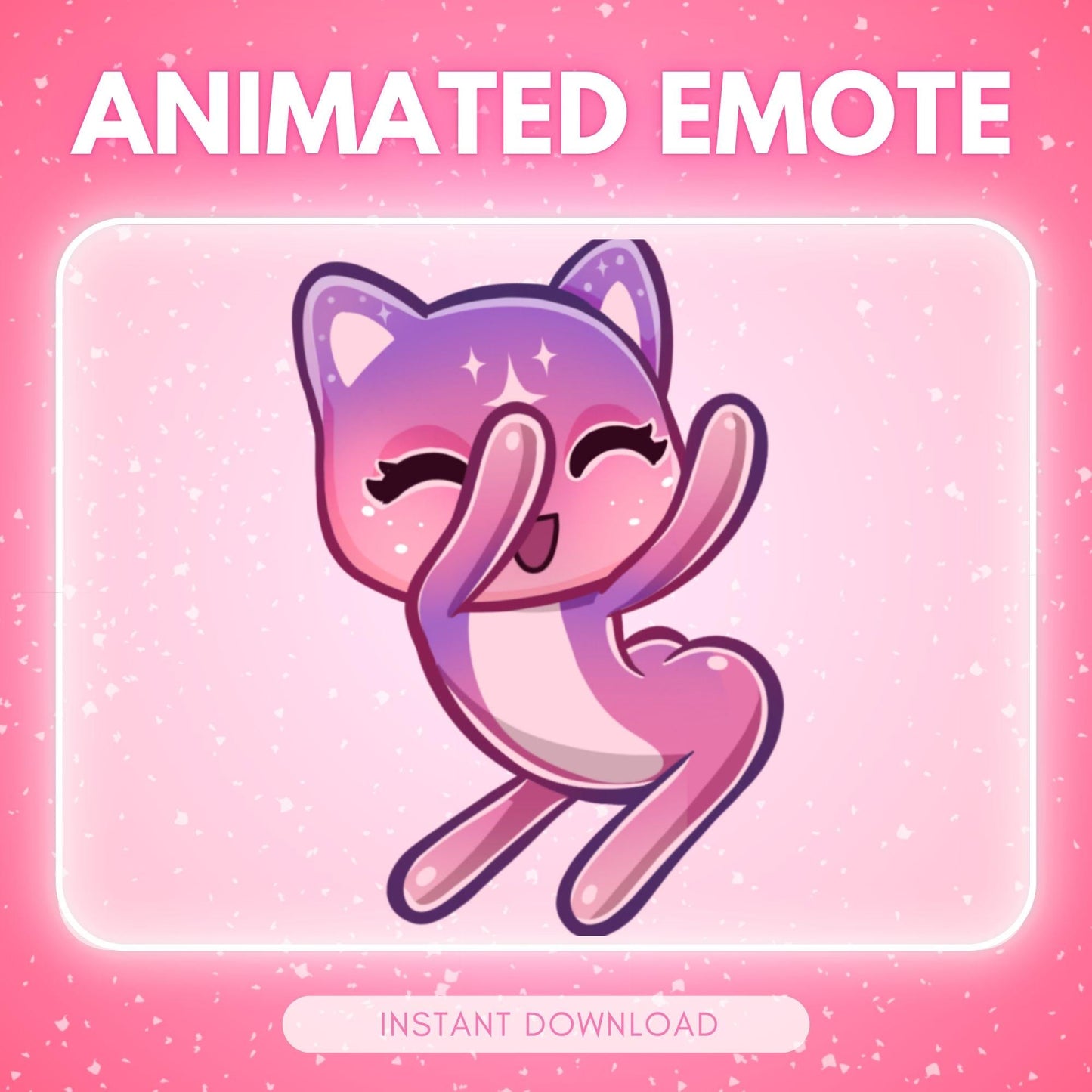 Cute pink cosmic dancing kitty cat | Animated Emote for Twitch & Discord