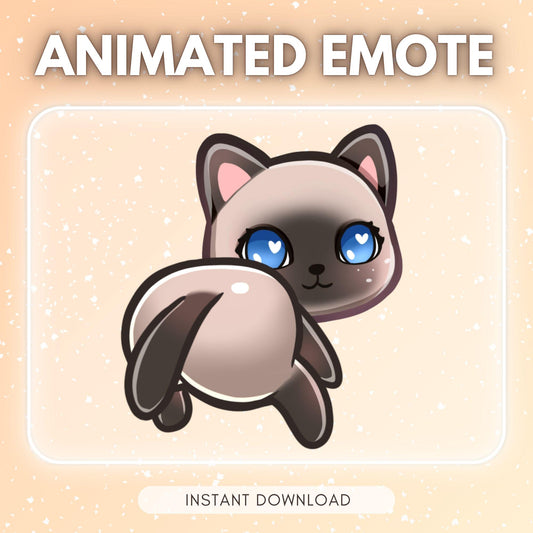 Cute twerking siamese kitty cat - ragdoll colored... | Animated Emote for Twitch & Discord