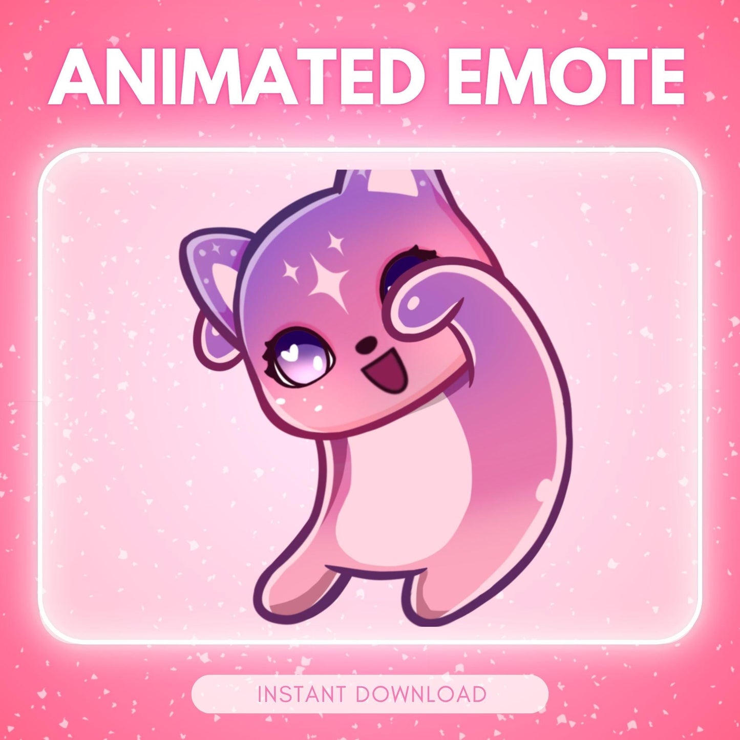 Cute pink cosmic dancing kitty cat | Animated Emote for Twitch & Discord