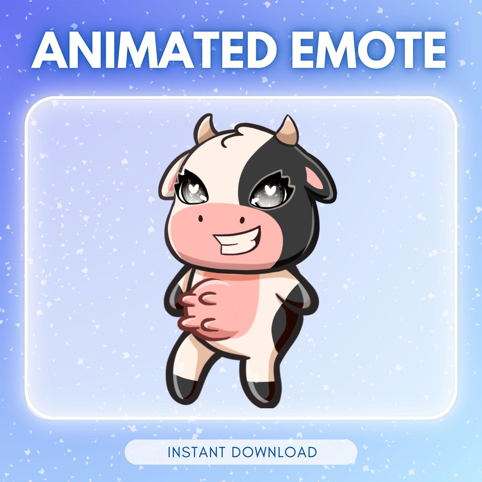 Cute headbanging cow | Animated Emote for Twitch & Discord