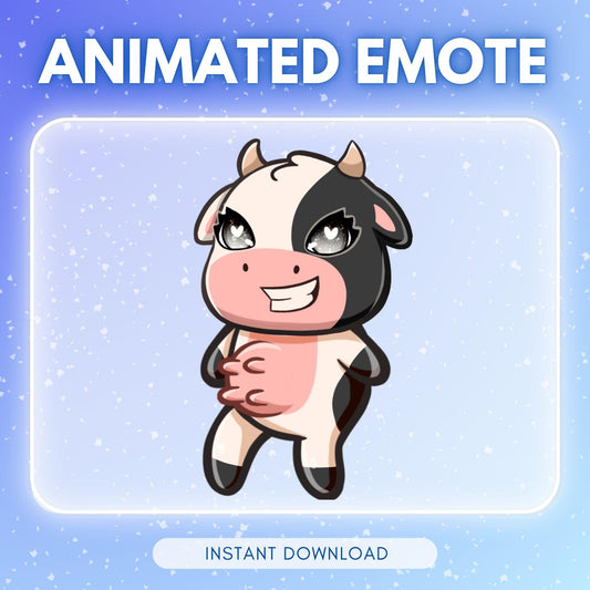 Cute headbanging cow | Animated Emote for Twitch & Discord