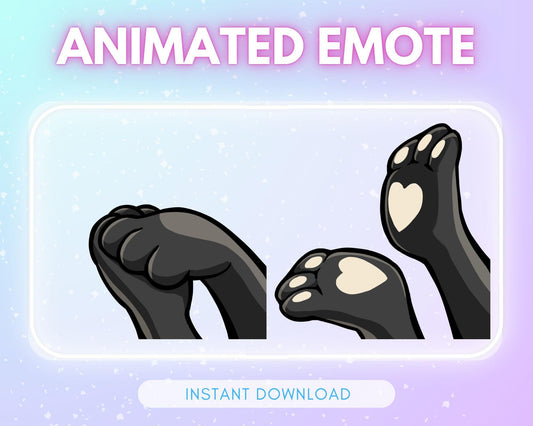 Animated Black Paw Clap Emote: Twitch & Discord... | Animated Emote for Twitch & Discord